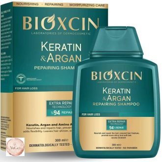 شامپو کراتین و آرگان بیوکسین Bioxcin | ترمیم موهای آسیب‌دیده